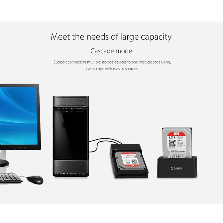 Докинг станция Orico  Storage - HDD/SSD Dock - 2.5 and 3.5 inch USB3.0 - 6518US3-V2-EU-BK-BP