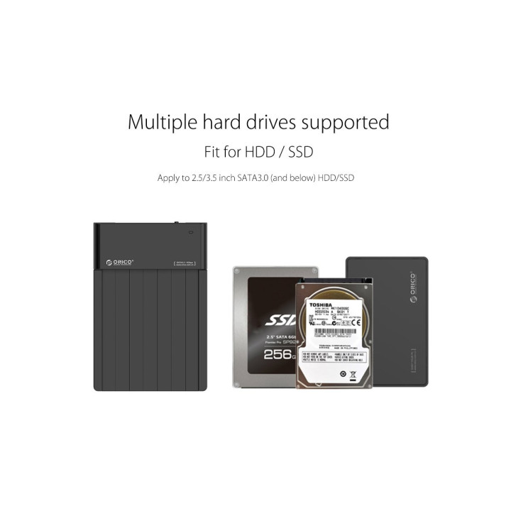Докинг станция Orico  Storage - HDD/SSD Dock - 2.5 and 3.5 inch USB3.0 - 6518US3-V2-EU-BK-BP