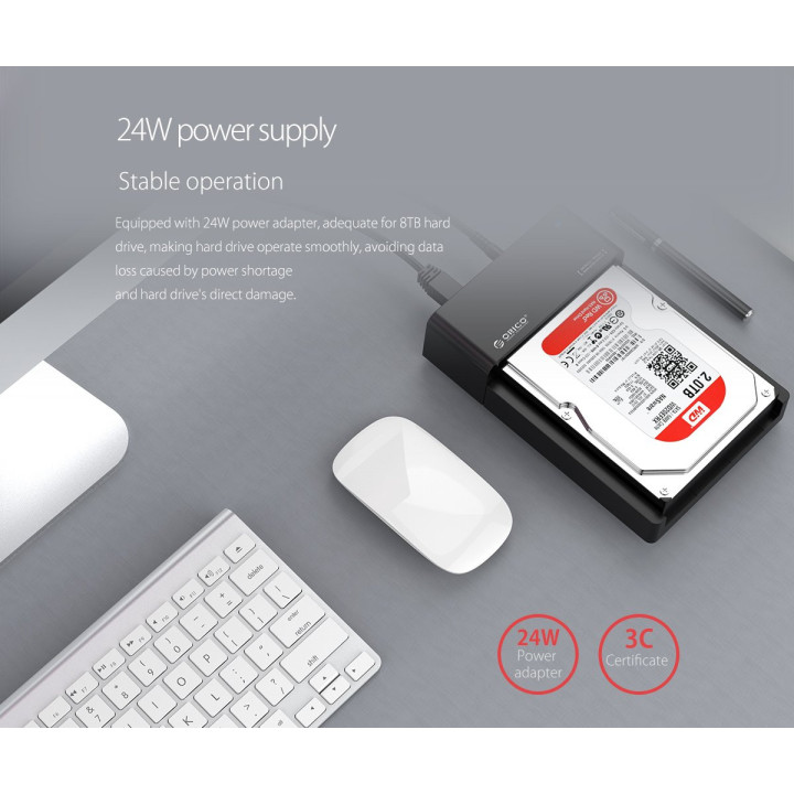 Докинг станция Orico  Storage - HDD/SSD Dock - 2.5 and 3.5 inch USB3.0 - 6518US3-V2-EU-BK-BP