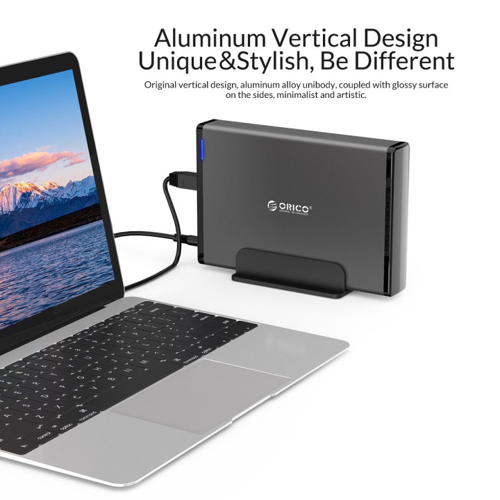 Външна кутия за диск Orico 3.5 inch Vertical, USB3.0, Power adapter, UASP, black - 7688U3-EU-BK-BP