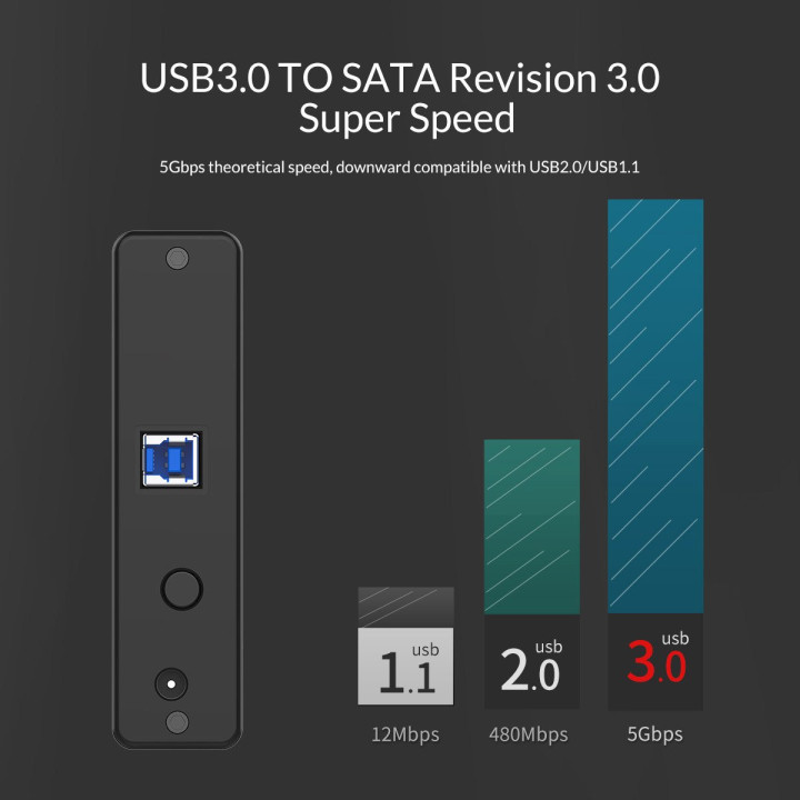 Външна кутия за диск Orico 3.5 inch Vertical, USB3.0, Power adapter, UASP, black - 7688U3-EU-BK-BP