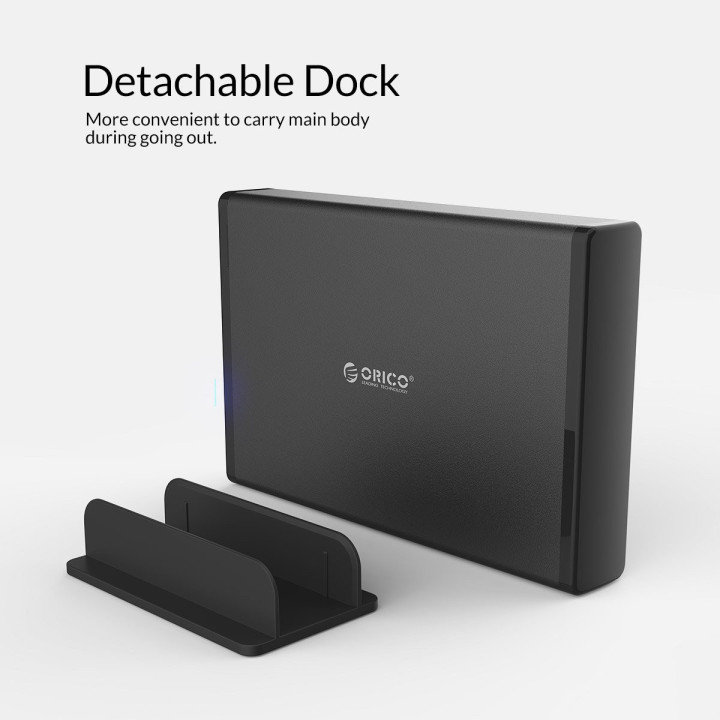 Външна кутия за диск Orico 3.5 inch Vertical, USB3.0, Power adapter, UASP, black - 7688U3-EU-BK-BP