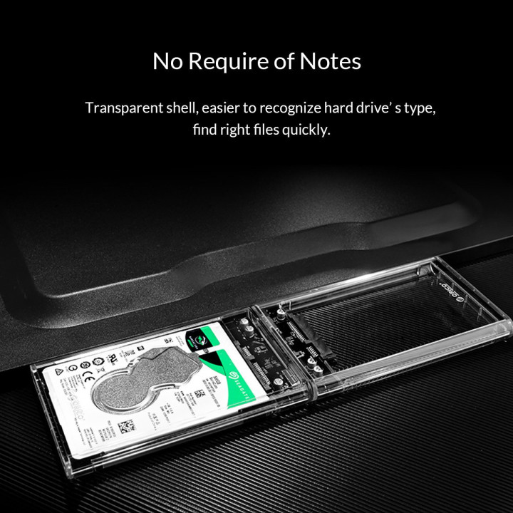 Външна кутия за диск Orico 2.5 inch 10Gbps Type-C Transparent - 2139C3-G2-CR-EP