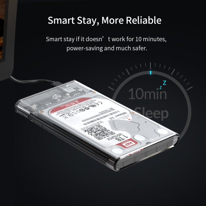 Външна кутия за диск Orico 2.5 inch 10Gbps Type-C Transparent - 2139C3-G2-CR-EP