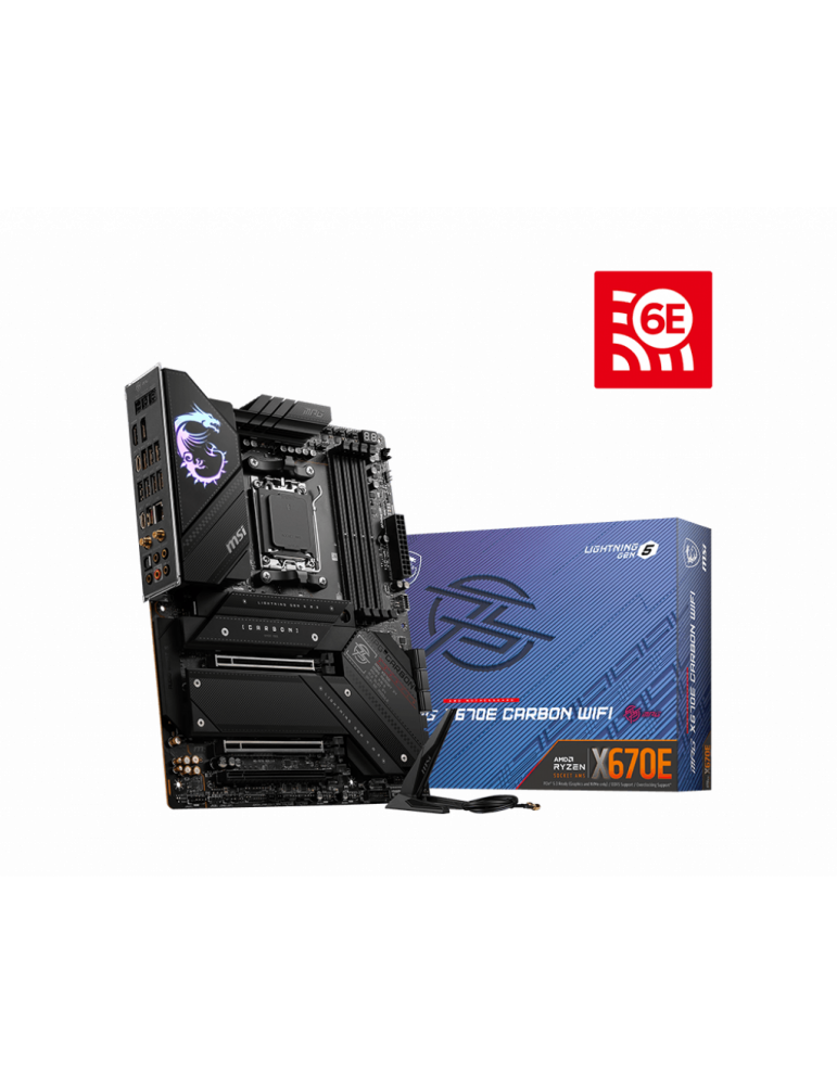 Дънна платка MSI MPG X670E CARBON WIFI, ATX, AM5, 4x DDR5, 4x M.2 slots - 911-7D70-001