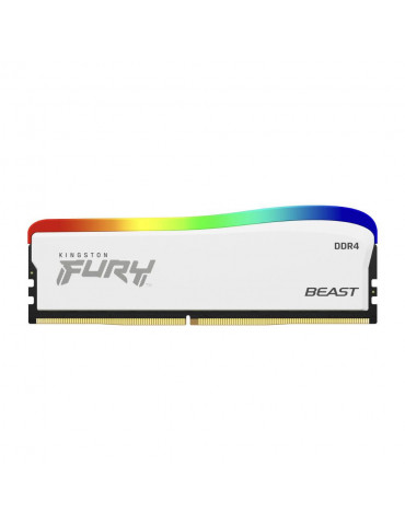 RAM памет Kingston 8GB DDR4 PC4-25600 3200MHz CL16 FURY Beast White RGB - KF432C16BWA/8