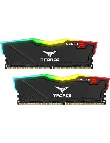 RAM памет Team Group 16GB (2x8GB) DDR4 3600MHz T-Force Delta RGB Black CL18-22-22-42 1.35V - TF3D416G3600HC18JDC01