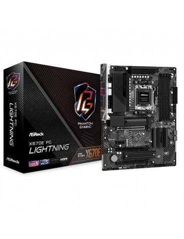 Дънна платка Asrock X670E PG Lightning, Socket AM5, ATX, 4xDDR5