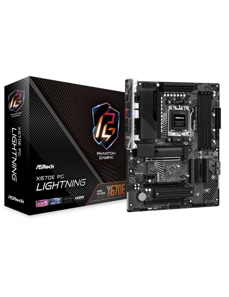 Дънна платка Asrock X670E PG Lightning, Socket AM5, ATX, 4xDDR5