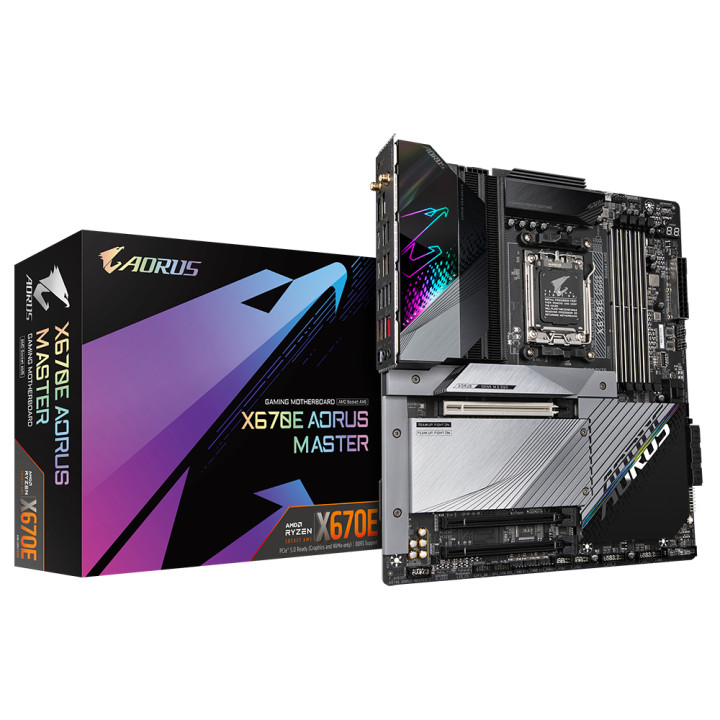 Дънна платка Gigabyte X670E AORUS Master Socket AM5, Wi-Fi 6E DDR5, PCIe 5.0, RGB Fusion