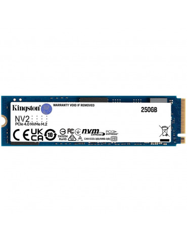SSD диск Kingston 250GB M.2 2280 PCIe 4.0 NVMe, r/w - 3000/1300MB/s - SNV2S/250G