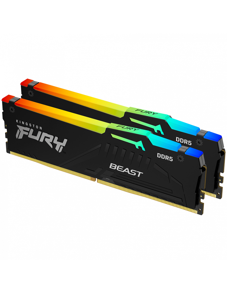 RAM памет Kingston 32GB(2x16GB) 5200MHz DDR5 CL40 DIMM FURY Beast Black - KF552C40BBAK2-32