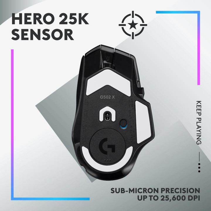 Геймърска мишка Logitech G502 X Plus Black Lightsync RGB - 910-006162