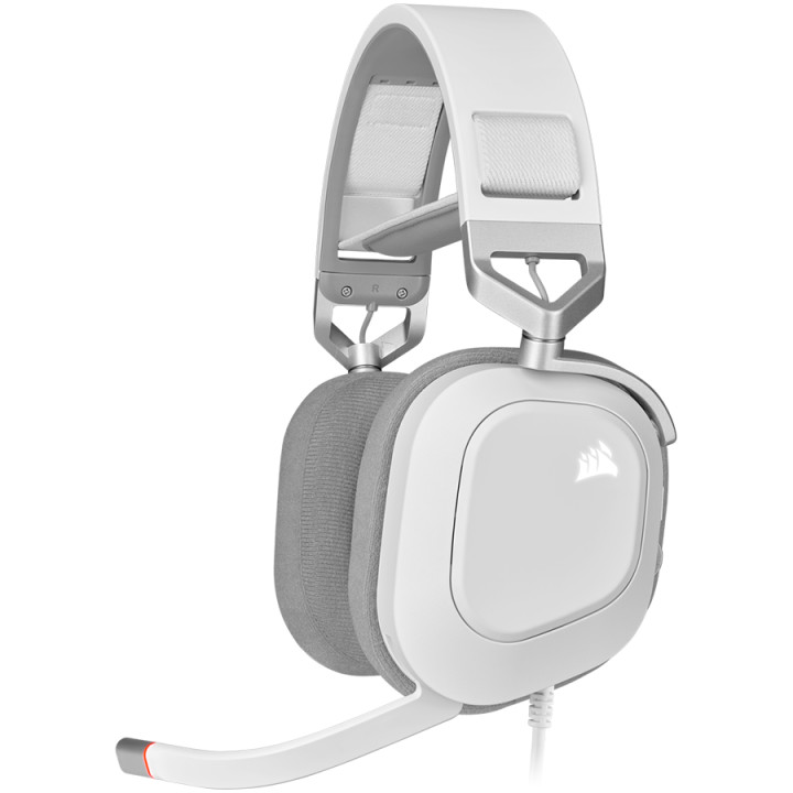 Геймърски слушалки Corsair HS80 RGB USB White - CA-9011238-EU
