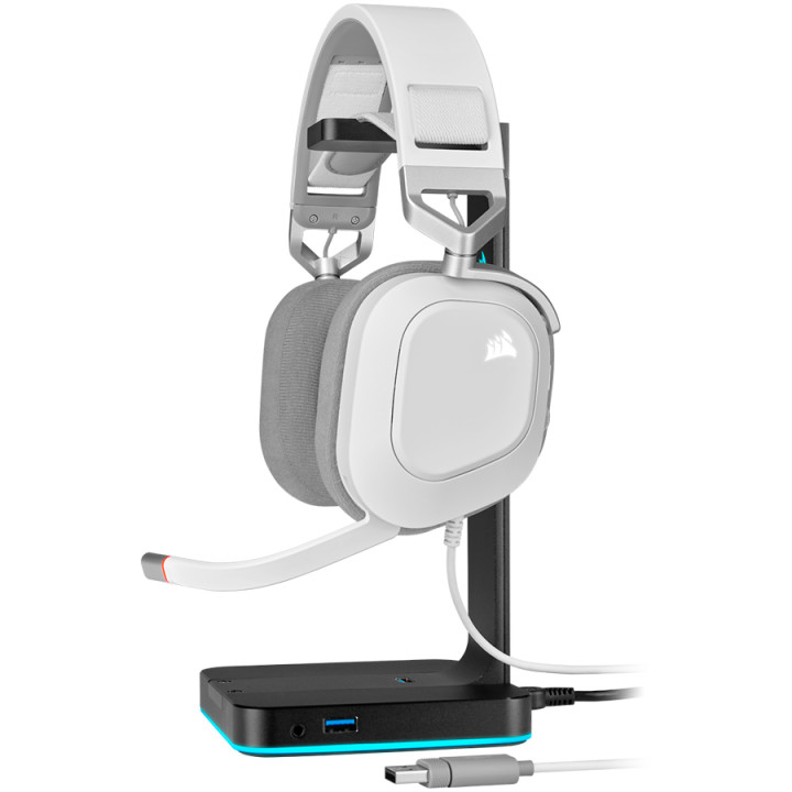 Геймърски слушалки Corsair HS80 RGB USB White - CA-9011238-EU
