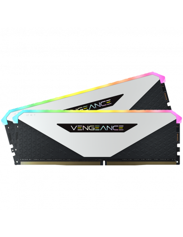 RAM памет Corsair 32GB(2x16GB) 3600MHz DDR4, 18-22-22-42, XMP 2.0, VENGEANCE RGB RT, 1.35V, за AMD Ryzen - CMN32GX4M2Z3600C18W