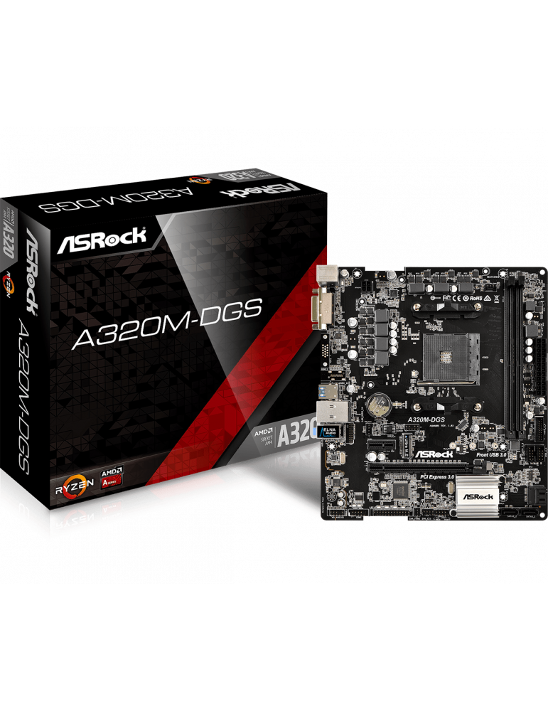 Дънна платка Asrock A320M-DGS, сокет AM4