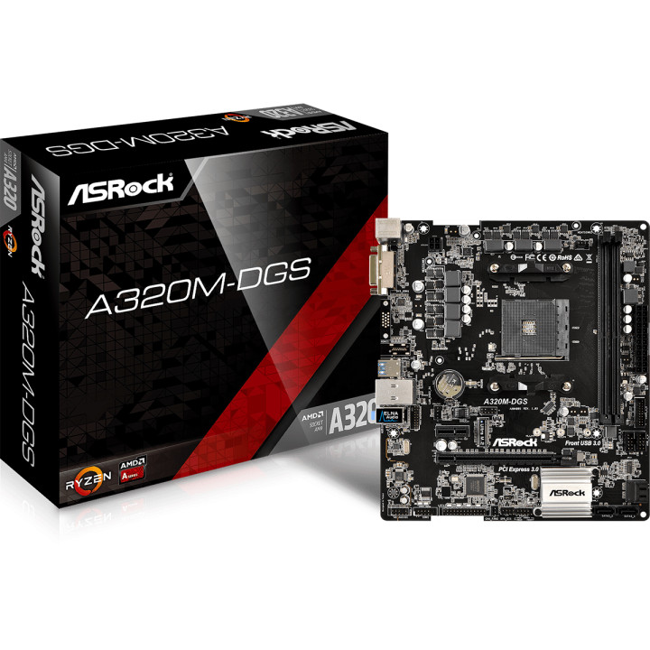 Дънна платка Asrock A320M-DGS, сокет AM4