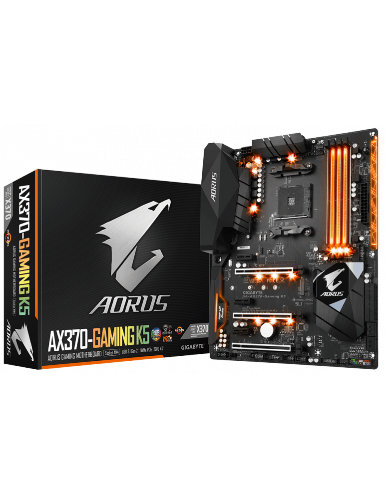 Дънна платка Gigabyte AORUS AX370 GAMING K5, сокет AM4