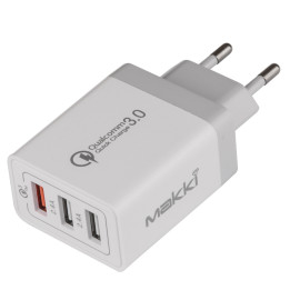 Бързо зарядно Makki QC3.0 2xUSB 30W White - MAKKI-QC30W3