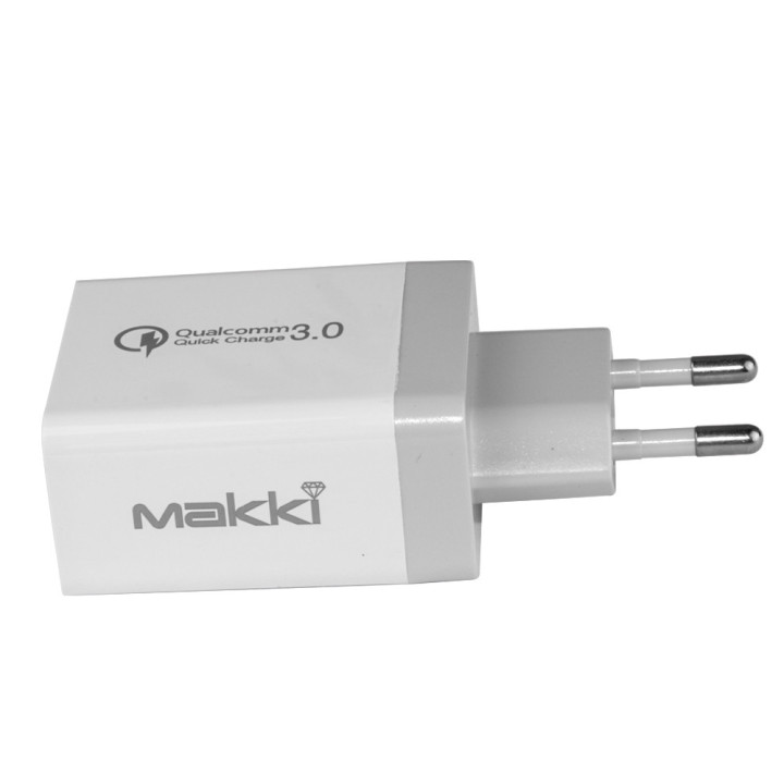 Бързо зарядно Makki QC3.0 2xUSB 30W White - MAKKI-QC30W3