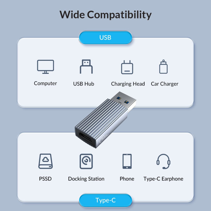 Адаптер Orico USB3.1 to Type-C (female) - AH-AC10-GY