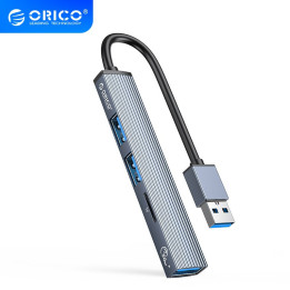Хъб Orico USB3.0/2.0 HUB 3 port   card reader, Aluminum - AH-A12F-GY