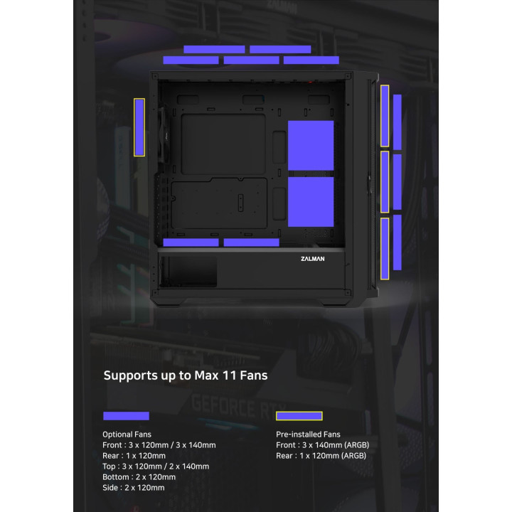 Кутия за компютър Zalman Z10 PLUS EATX TG - ZM-Z10-PLUS