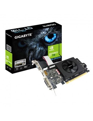 Видео карта Gigabyte GeForce GT 710, 2GB, GDDR5, 64 bit, D-Sub, DVI-D, HDMI - GV-N710D5-2GIL