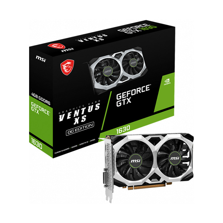 Видео карта MSI NVidia GeForce GTX 1630 VENTUS XS 4G OC, 4GB GDDR6, 64-bit, 12 Gbps