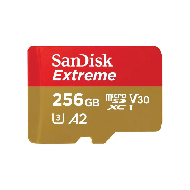 SD карта SanDisk 256GB Extreme microSDXC, Class 10 U3, V30 130 MB/s - SDSQXAV-256G-GN6MA