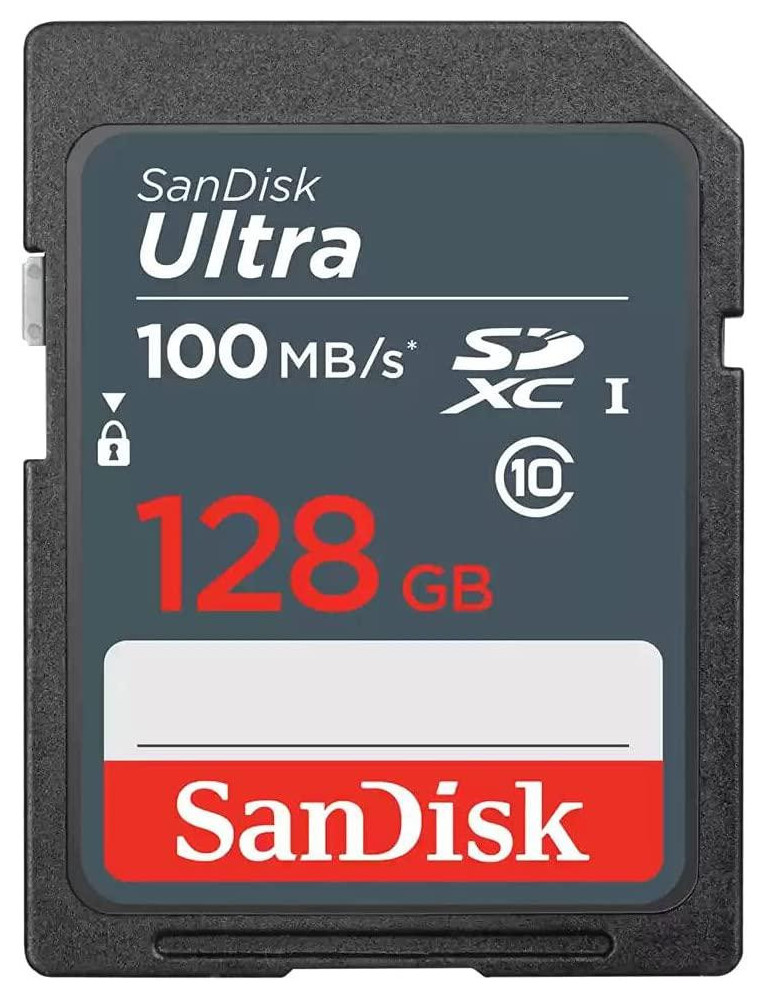 SD карта SanDisk 128GB Ultra SDXC, Class 10 UHS-I, 100 Mb/s - SDSDUNR-128G-GN3IN