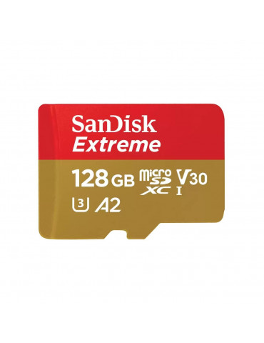 SD карта SanDisk 128GB Extreme microSDXC, Class 10 U3, V30 90 MB/s - SDSQXAA-128G-GN6MA