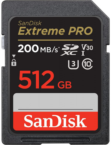 SD карта SanDisk 512GB Extreme PRO SDHC, UHS-1, Class 10, U3, 140 MB/s  - SDSDXXD-512G-GN4IN