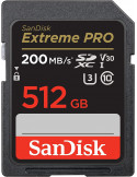 SD карта SanDisk 512GB Extreme PRO SDHC, UHS-1, Class 10, U3, 140 MB/s  - SDSDXXD-512G-GN4IN