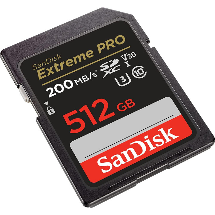 SD карта SanDisk 512GB Extreme PRO SDHC, UHS-1, Class 10, U3, 140 MB/s  - SDSDXXD-512G-GN4IN