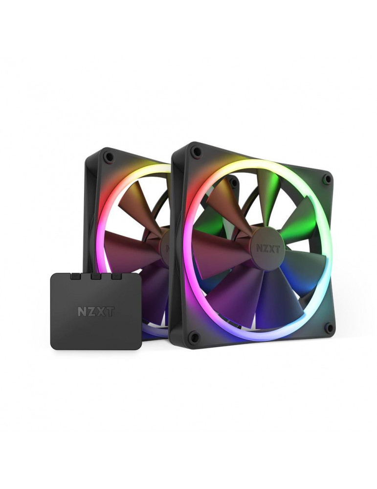 Комплект вентилатори NZXT F140 RGB Black 2 броя и NZXT RGB контролер - RF-R14DF-B1