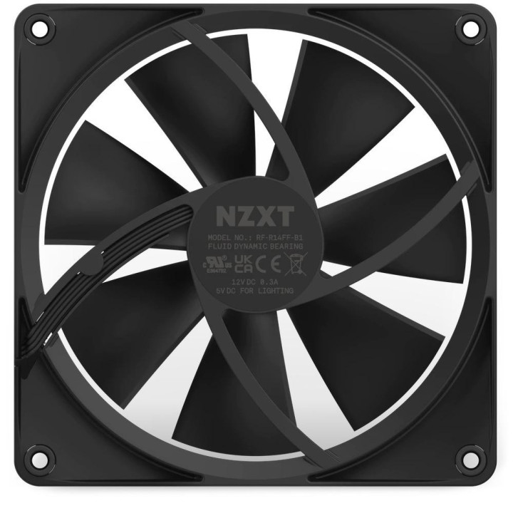 Вентилатор NZXT F140 RGB черен - RF-R14SF-B1