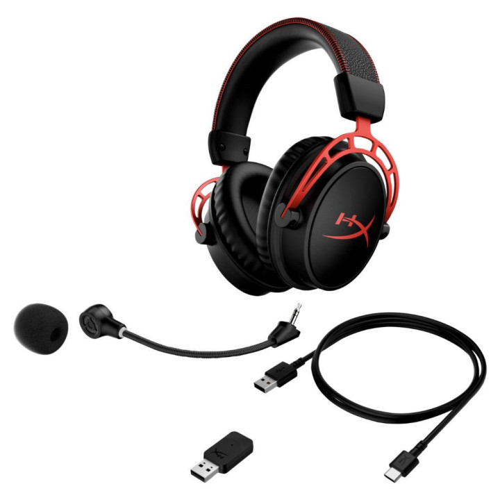 Геймърски слушалки HyperX Cloud Alpha Wireless, черен/Червен - HX-HEAD-CAWL-RD
