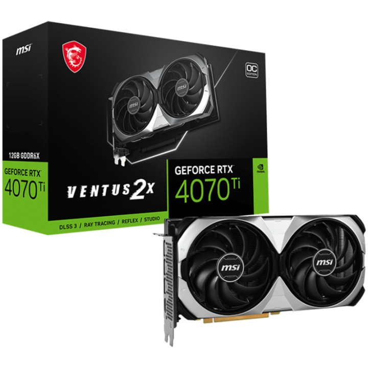 Видео карта MSI Nvidia GeForce RTX 4070 TI VENTUS 2X 12G OC, 12GB GDDR6X, 192bit - 912-V513-433