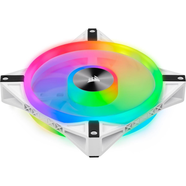 Комплект вентилатори Corsair iCUE QL140 RGB PWM, 2 Fan комплект, с включен контролер Lightning Node CORE, бял - CO-9050106-WW