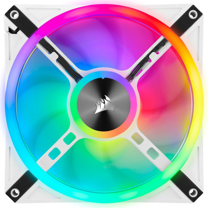 Комплект вентилатори Corsair iCUE QL140 RGB PWM, 2 Fan комплект, с включен контролер Lightning Node CORE, бял - CO-9050106-WW