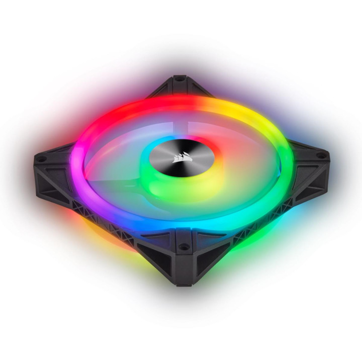 Комплект вентилатори Corsair iCUE QL140 RGB PWM, 2 Fan комплект, с включен контролер Lightning Node CORE, черен - CO-9050100-WW