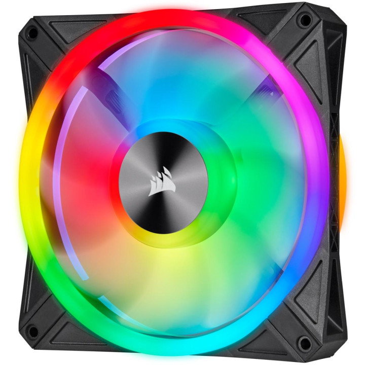 Комплект вентилатори Corsair iCUE QL140 RGB PWM, 2 Fan комплект, с включен контролер Lightning Node CORE, черен - CO-9050100-WW