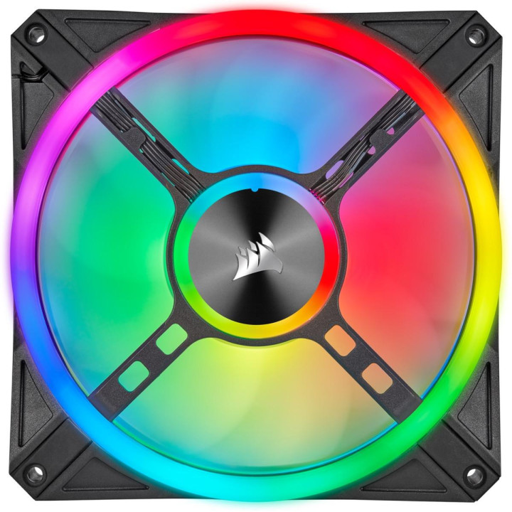 Комплект вентилатори Corsair iCUE QL140 RGB PWM, 2 Fan комплект, с включен контролер Lightning Node CORE, черен - CO-9050100-WW