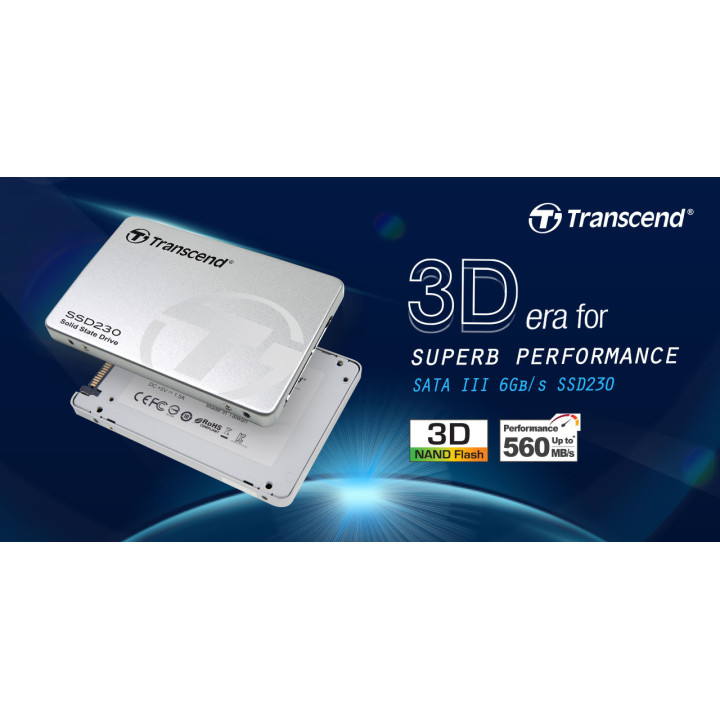 SSD диск 256GB Transcend 2.5" 230S SATA3 3D NAND Flash TLC, Aluminum case