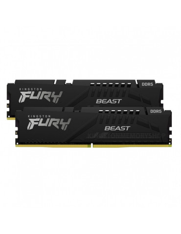 RAM памет Kingston 16GB(2x8GB) DDR5 5200MHz FURY Beast Black PC5 - KF552C40BBK2-16