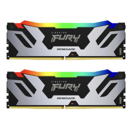 RAM памет Kingston 32GB(2x16GB) DDR5 PC5-51200 6400MHz Fury Renegade Silver RGB - KF564C32RSAK2-32
