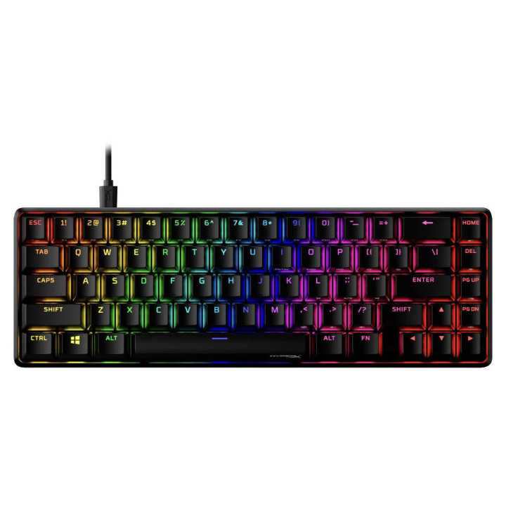 Геймърскa механична клавиатура HyperX Alloy Origins 65, HyperX Aqua суичове, Черен - 56R64AA ABA