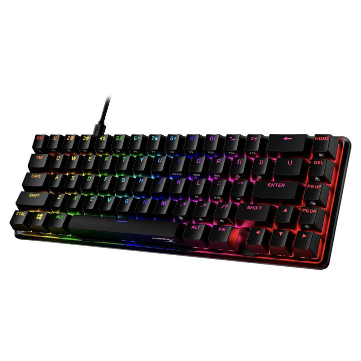 Геймърскa механична клавиатура HyperX Alloy Origins 65, HyperX Aqua суичове, Черен - 56R64AA ABA